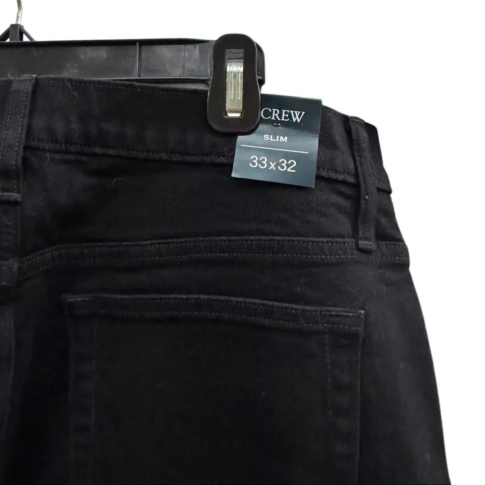 NWT J. Crew Men's Flex Slim Fit Jeans in Black Size 33x32